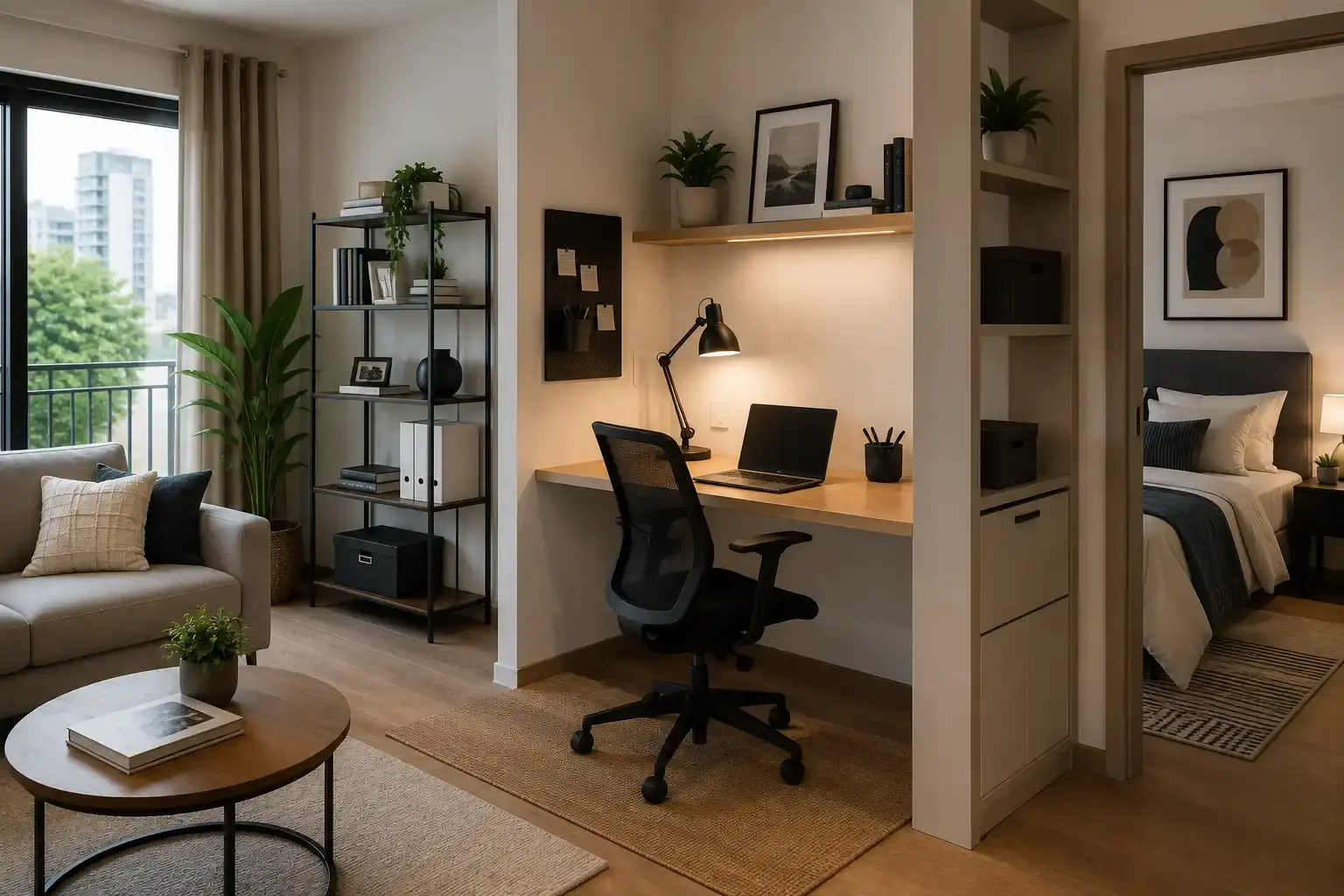Creating a Home Office in a One-Bedroom Apartment